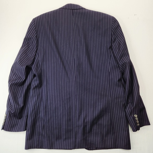 Lauren Ralph Lauren Blazer Mens 42L Wool Windowpane Two Button Chalk Stripe Coat - Picture 4 of 13